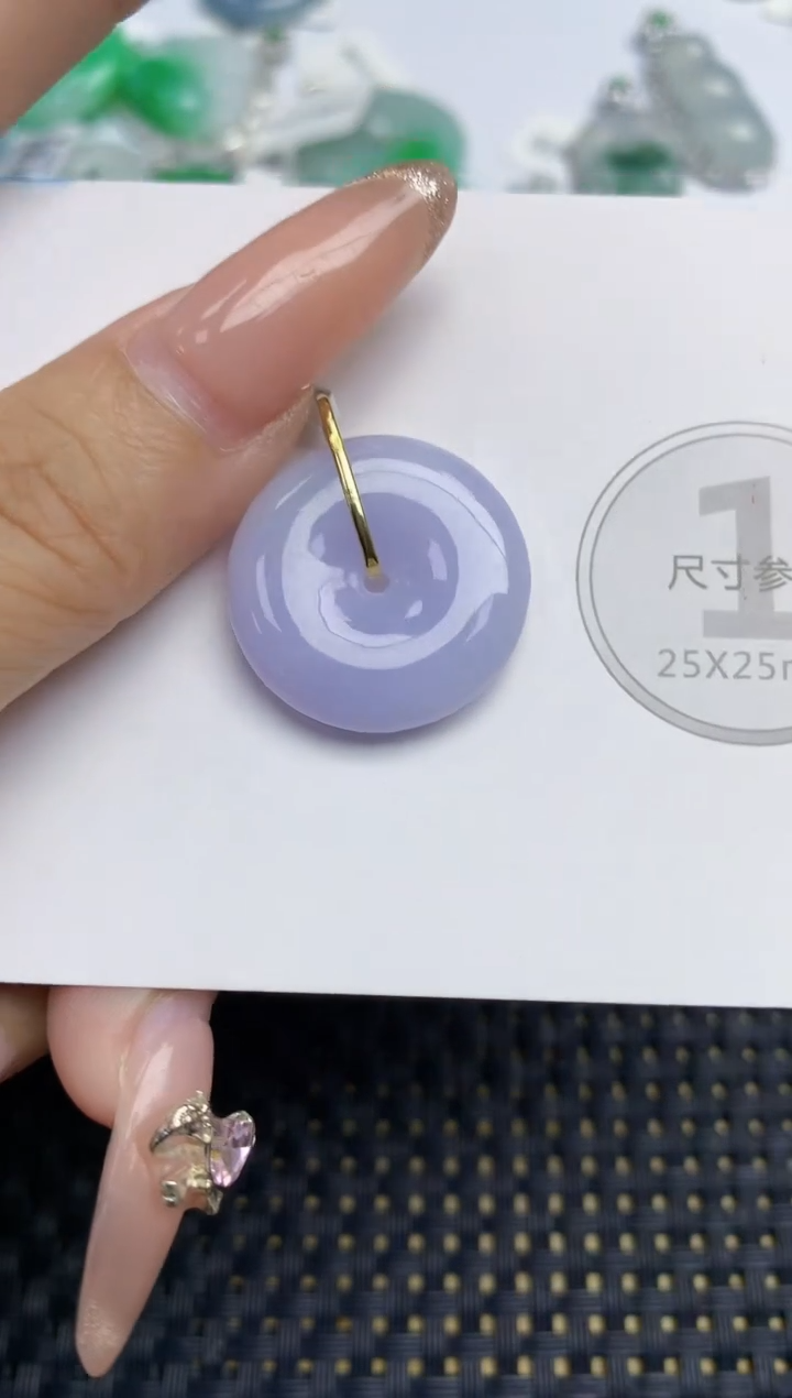 颈饰18K金镶嵌翡翠天然缅甸A货翡翠百元以上9元证书费自理