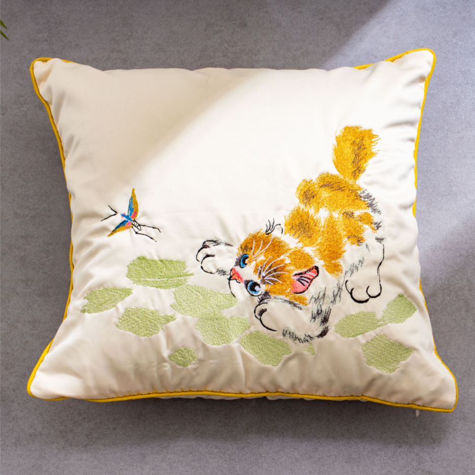 茶周边 花猫咪大抱枕摆件 LC022