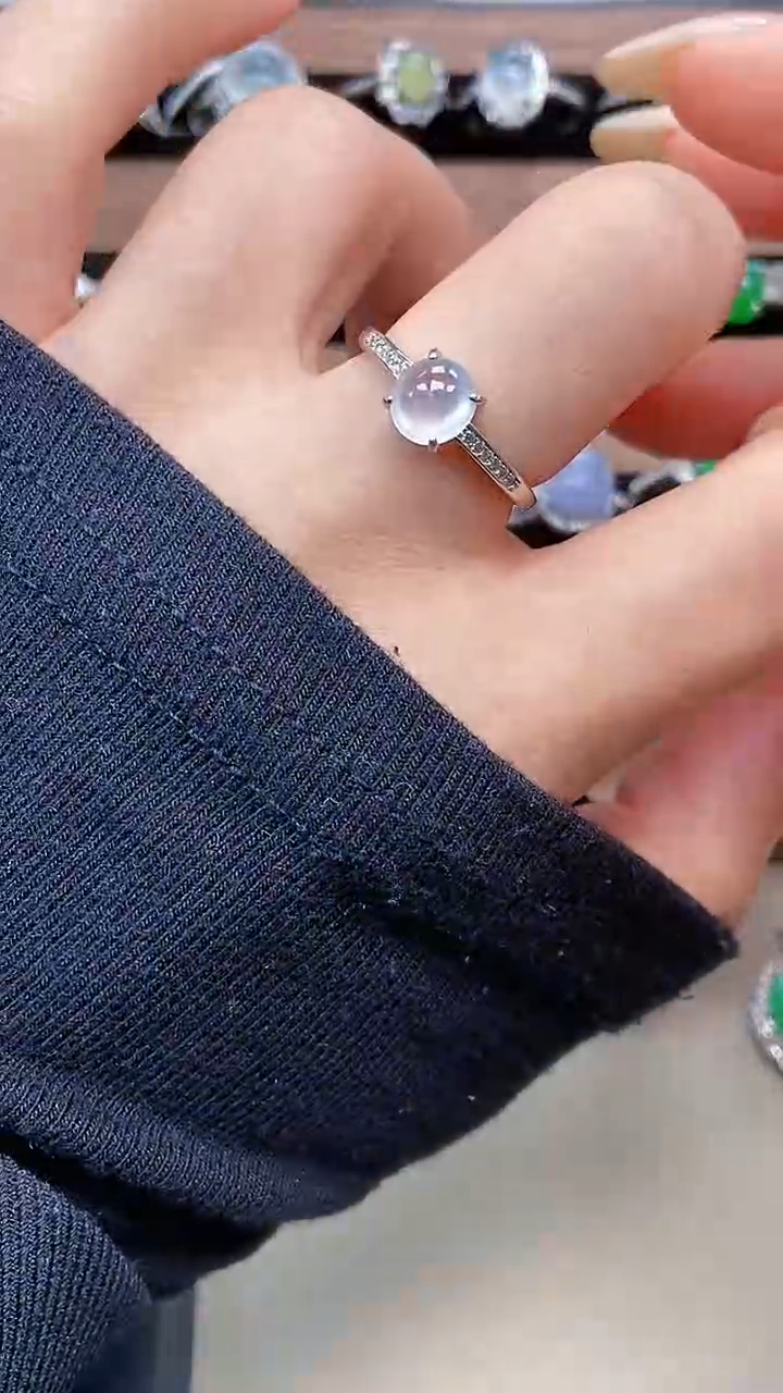 银S925镶嵌戒指翡翠6980