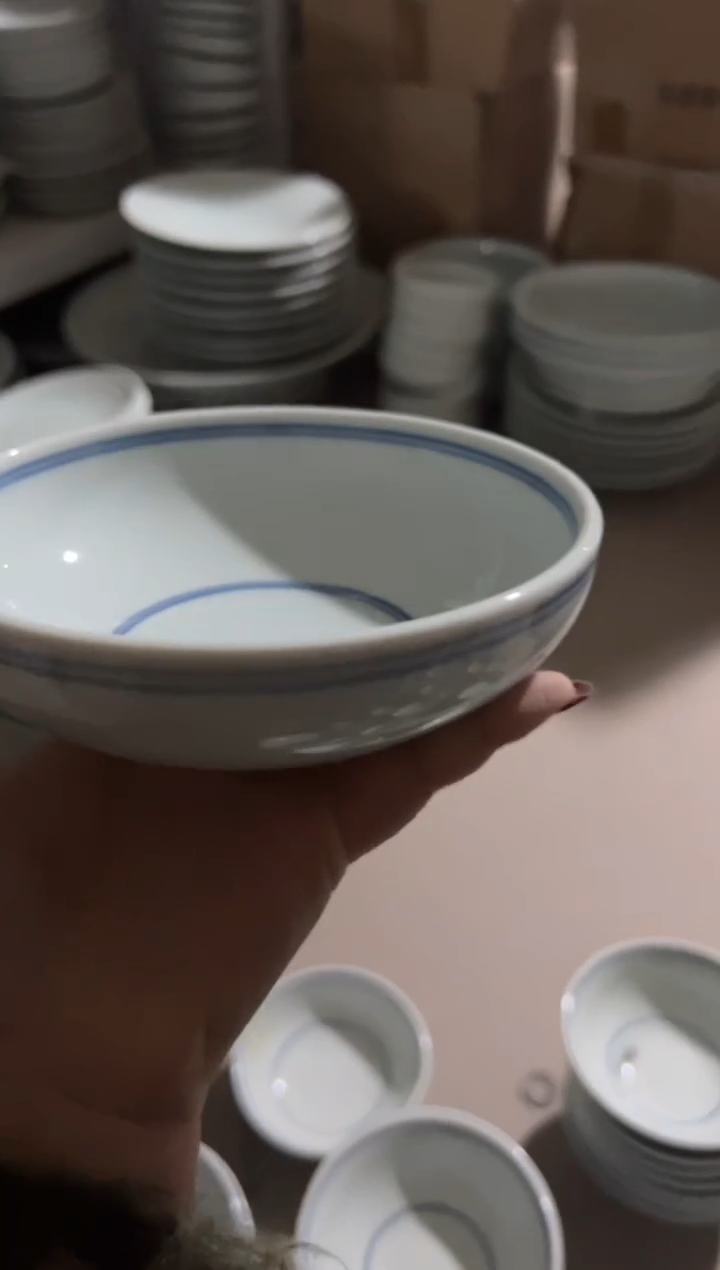 明舟大****️中暇双线6寸古碗（6只装）