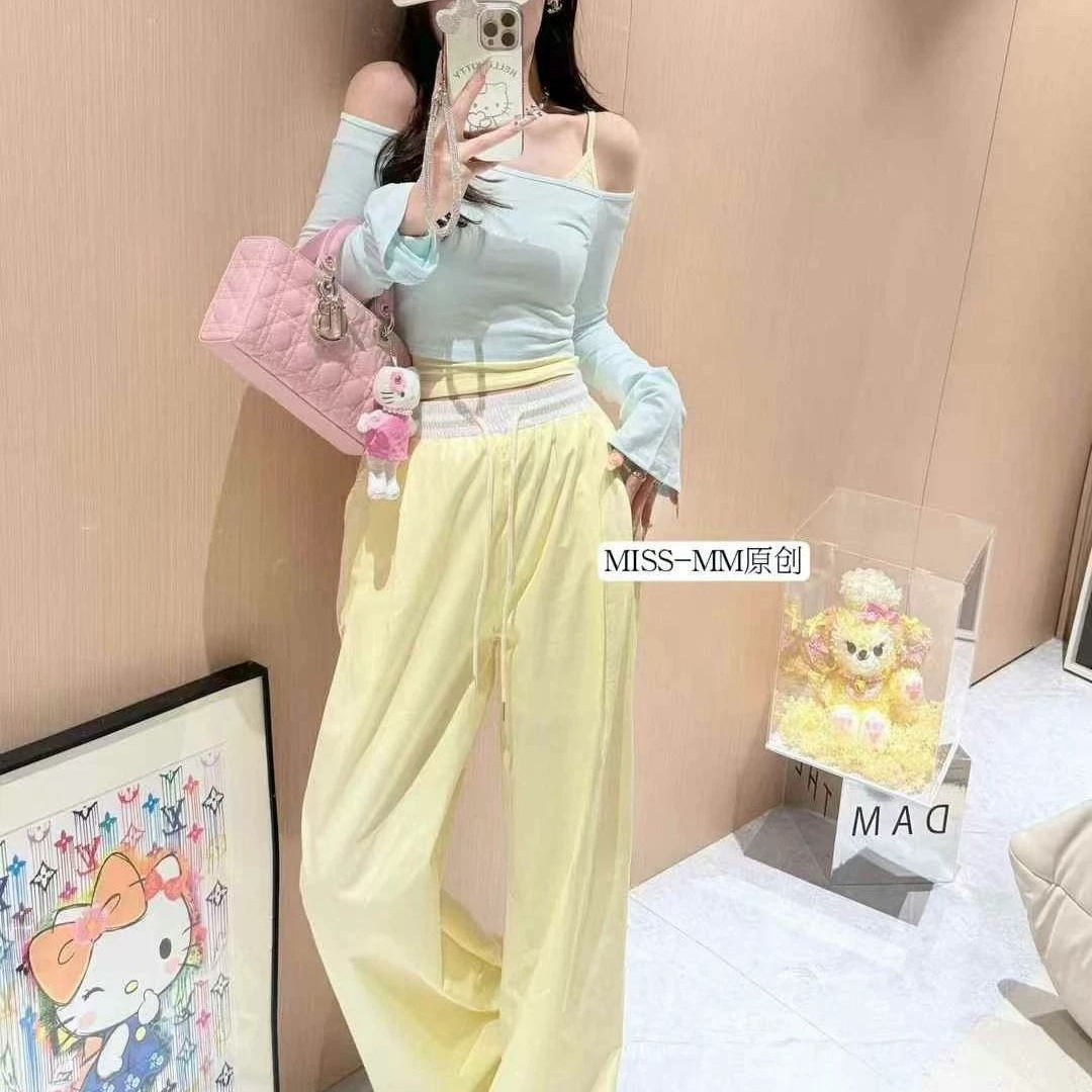 【喜】欧若风时尚3件套一字肩洋气春游出行炸街运动高腰宽松韩系