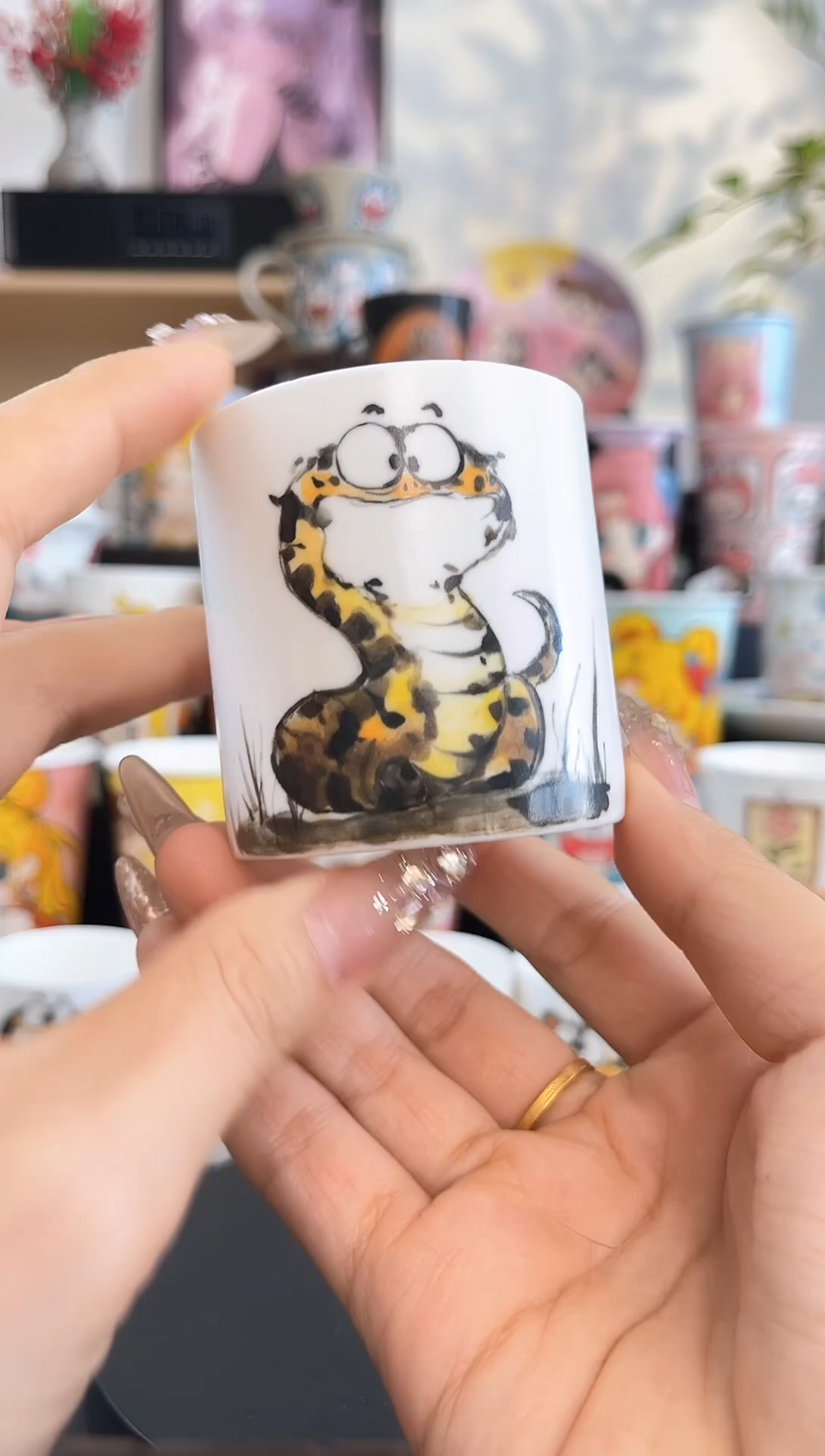 【闪购商品】摆件手工手绘陶瓷小杯杯