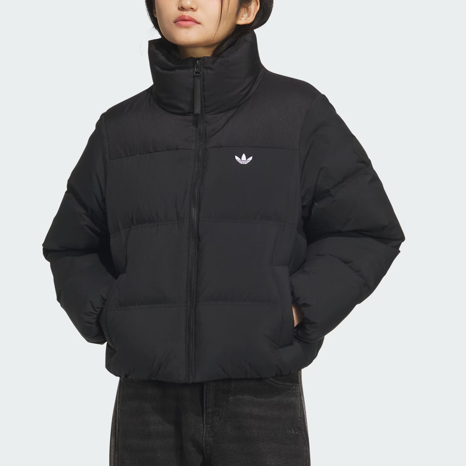 adidas/阿迪达斯时尚保暖鸭绒面包短款蓬松夹克外套羽绒服KC2659