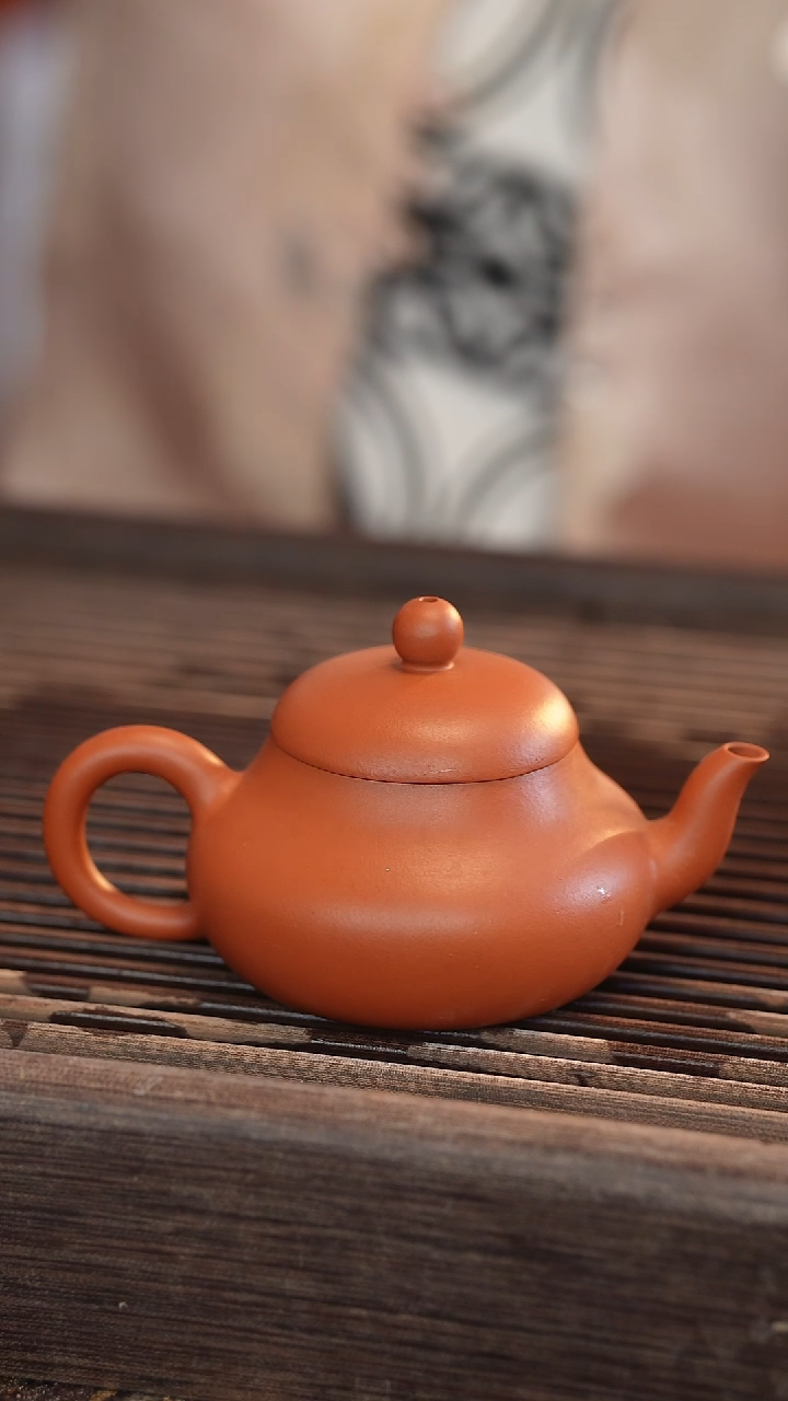 茶壶紫砂好**行君德 朱泥 半手工 宽口 