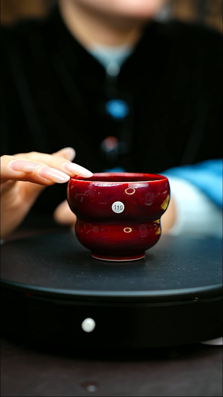 119#原矿钧瓷炉钧釉福禄杯