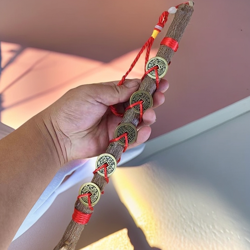 桃木五帝压制棒文创摆件