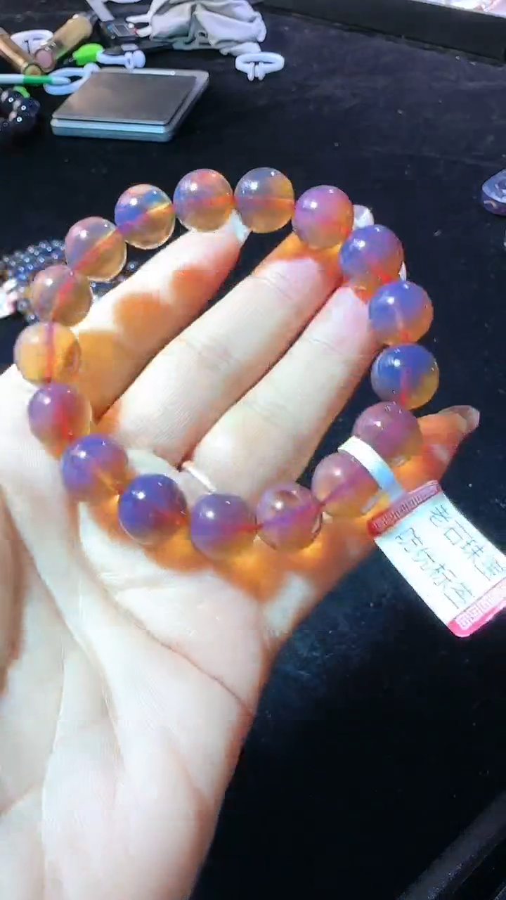 【闪购商品】琥珀手串未镶嵌规格12血紫红蜜手串#119