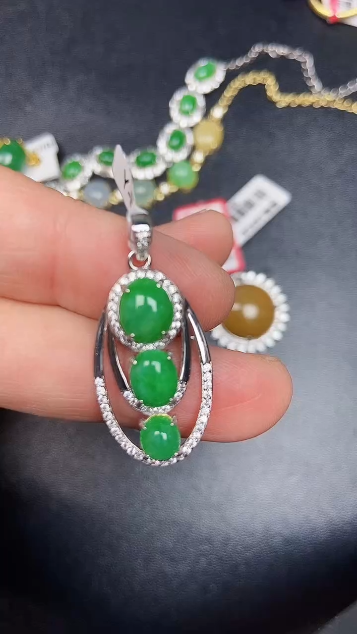 银S925镶嵌戒指翡翠1540