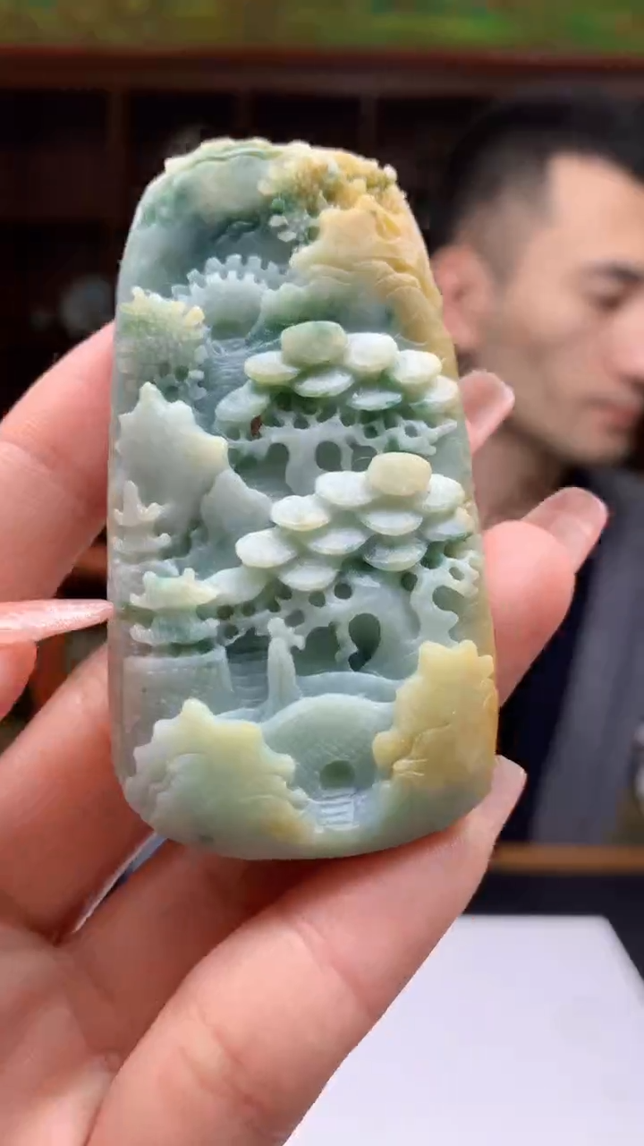 【闪购商品】定制翡翠未镶嵌1081ry-毛货挂件19