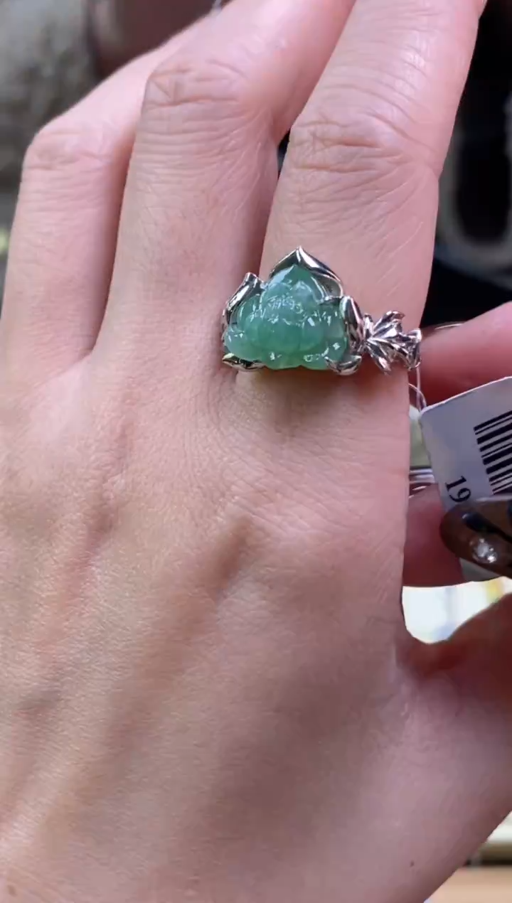 颈饰银S925镶嵌翡翠净货19283