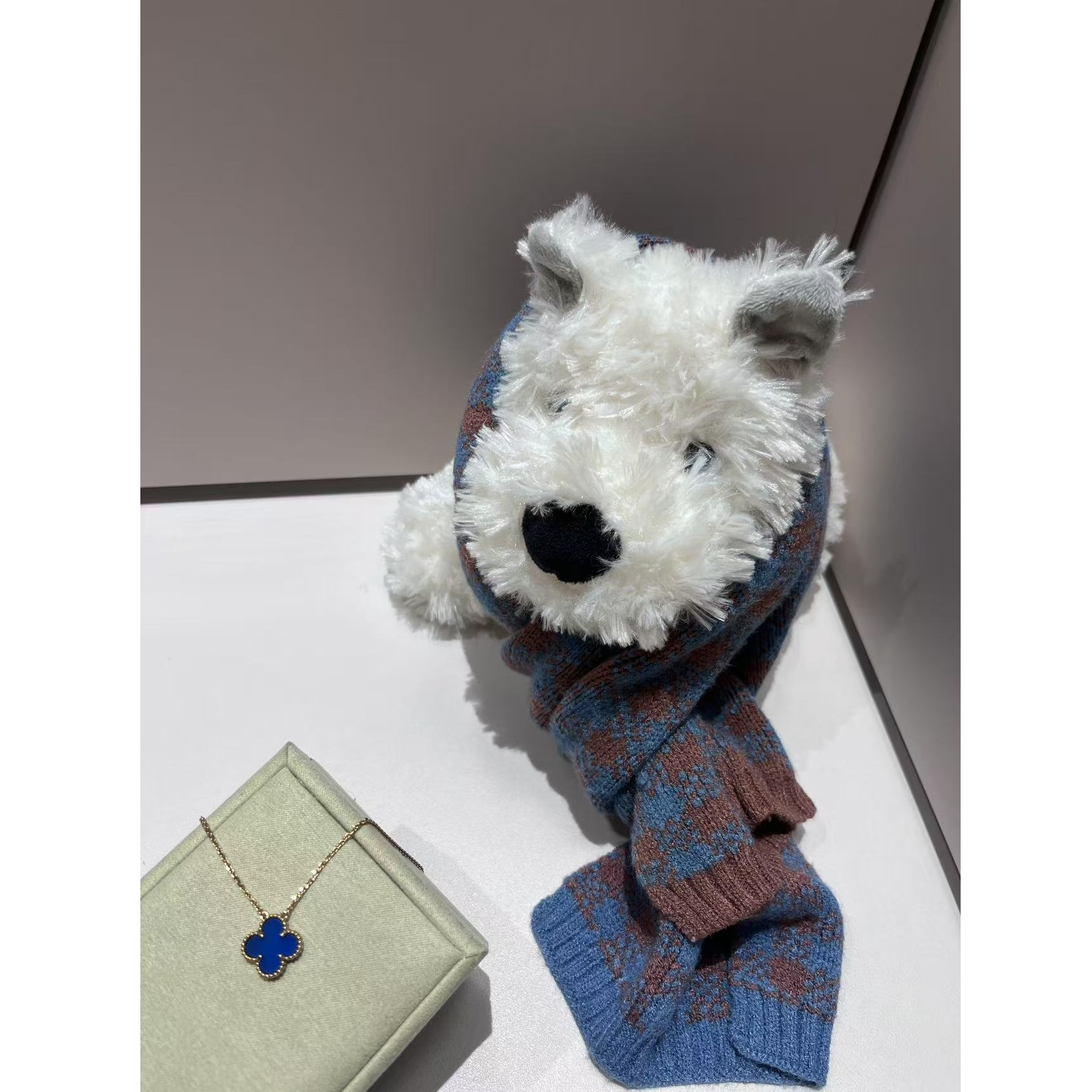 经典单花四叶草幸运草造型轻奢时尚 围巾