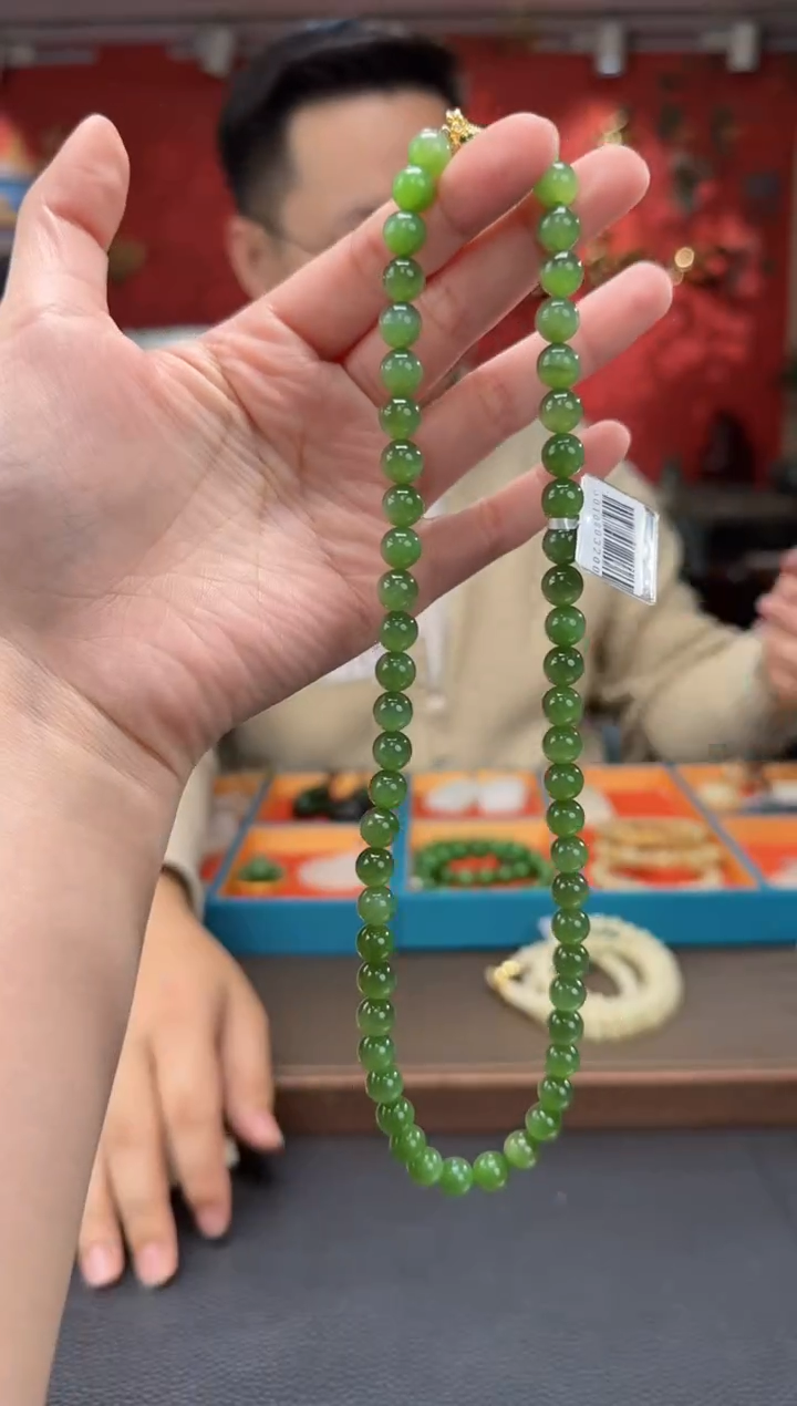 【闪购商品】和田玉颈饰未镶嵌碧玉猫妈妈链卡8