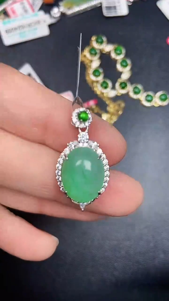 银S925镶嵌戒指翡翠2070