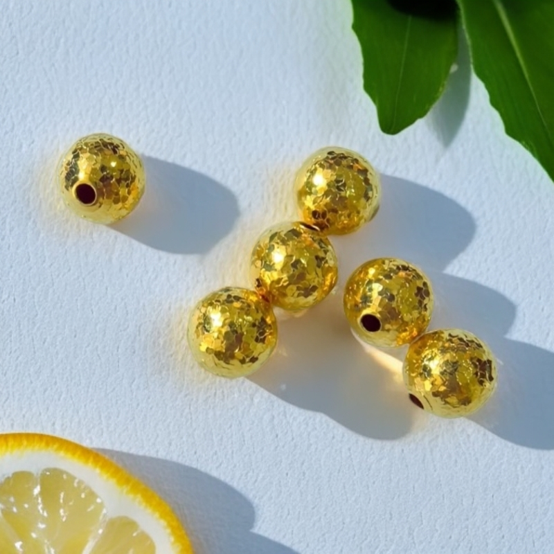 【英豪专属】18K金 碎碎冰转运珠爆闪爆亮配件卡8mm