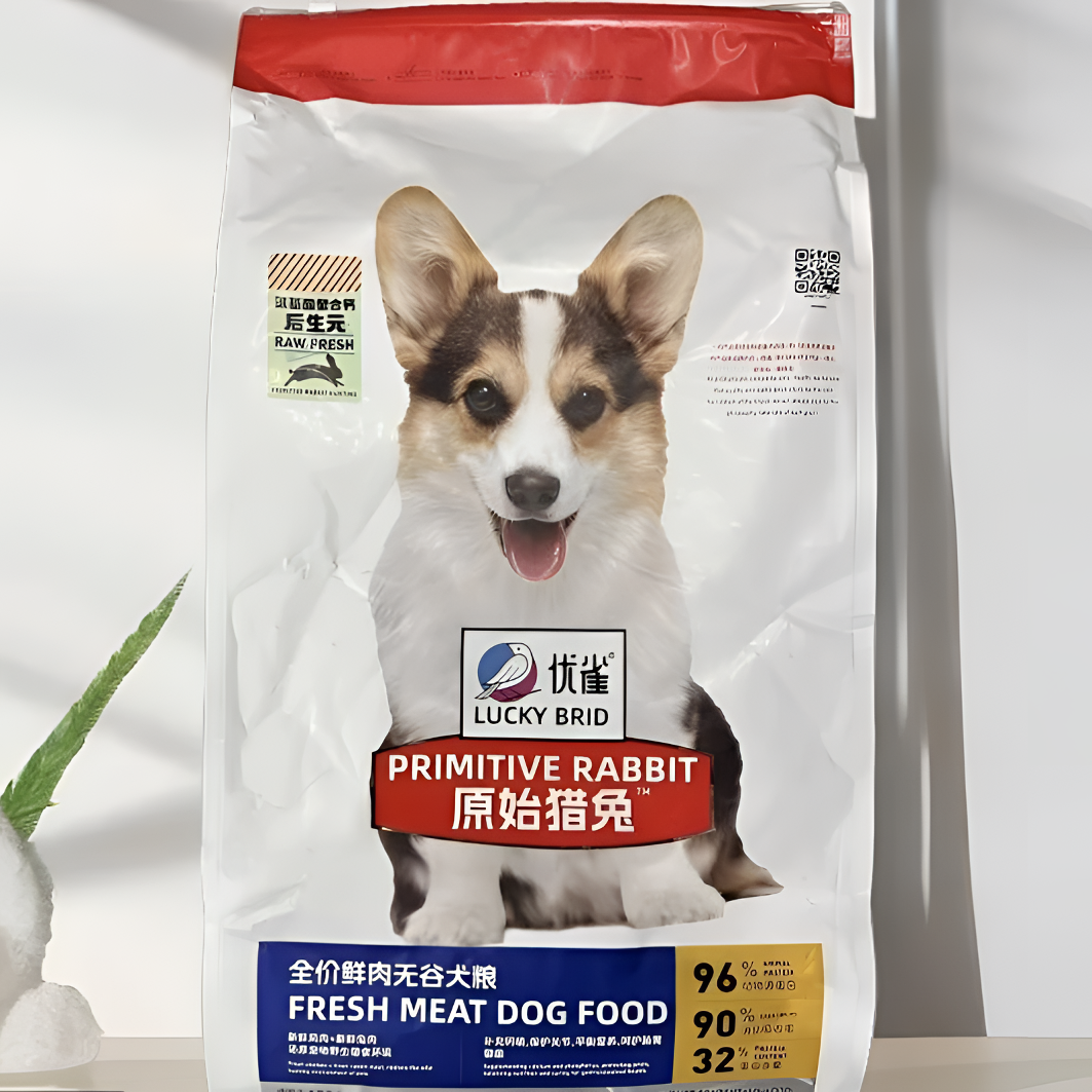 优雀原始猎兔全价鲜肉无谷犬粮10kg添加鸡肉绒冻干生骨肉易消化