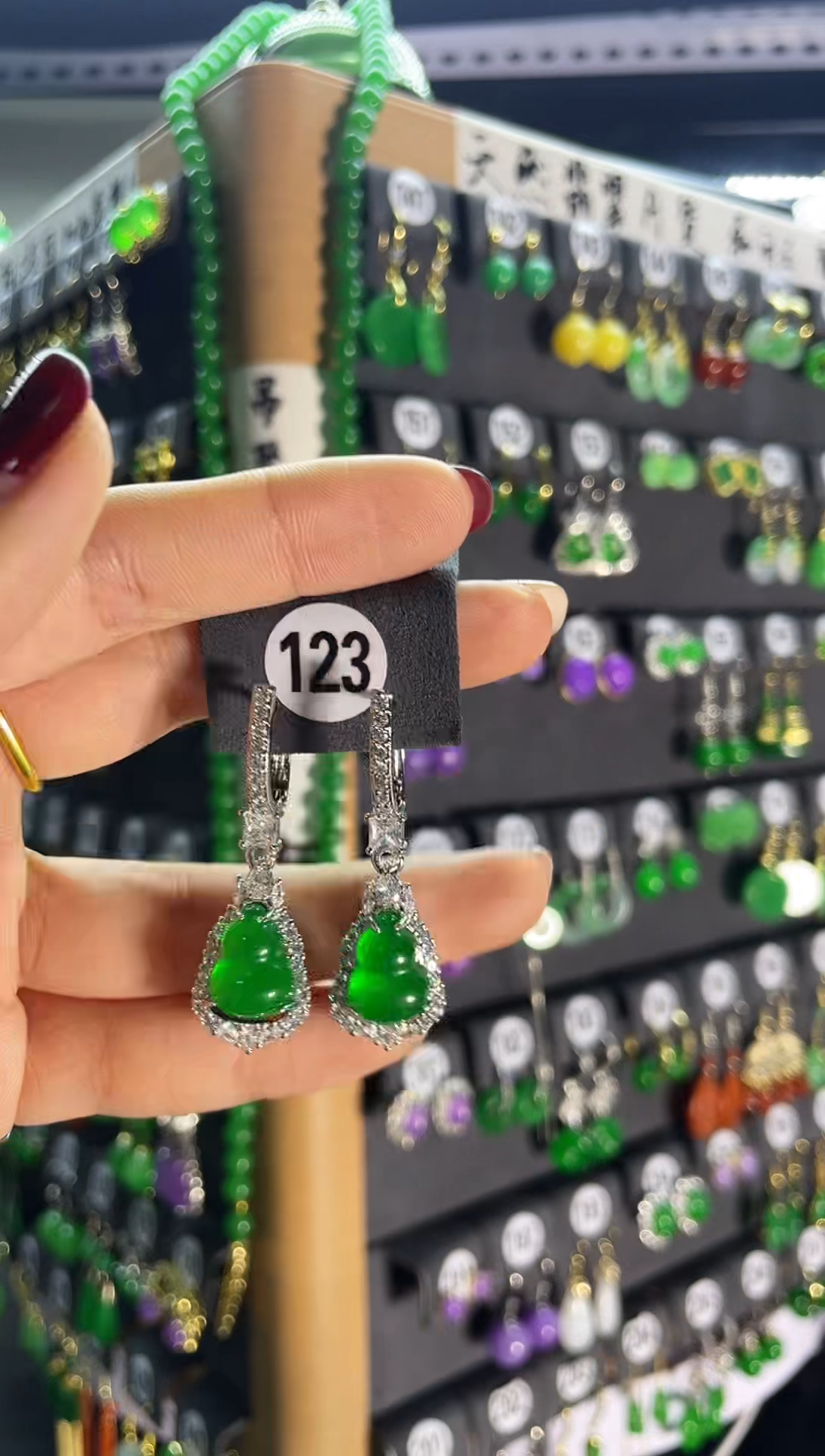 【闪购商品】翡翠耳饰银S925镶嵌123..