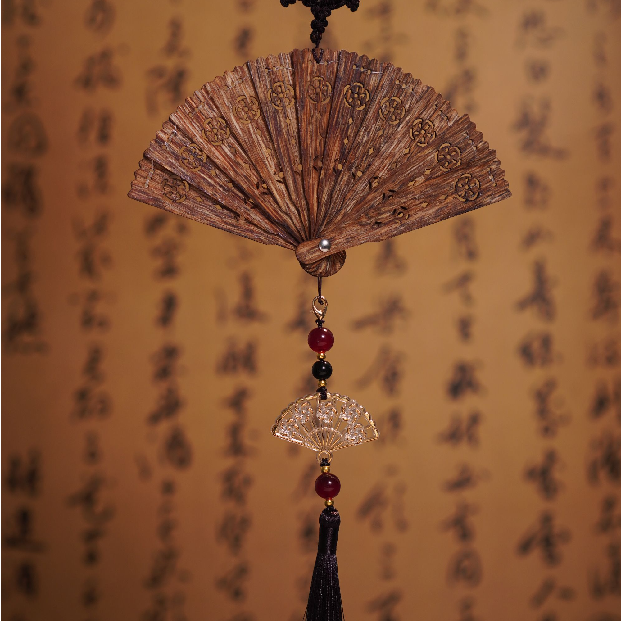 「小扇子」工艺品  越南芽庄皮油料  车挂 挂床头 精致