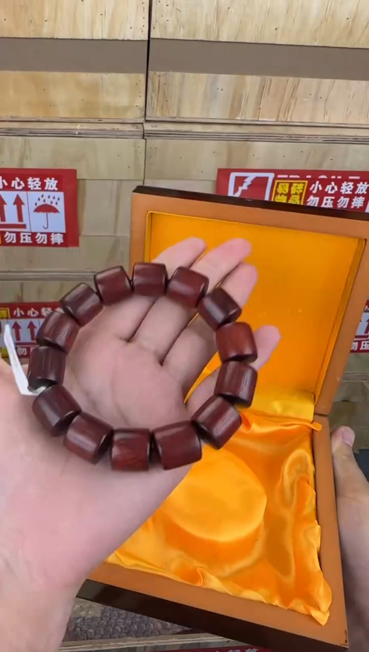 中元文玩小叶紫檀桶珠-无礼盒-@@YS975
