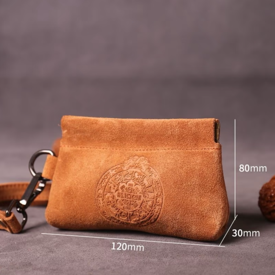 首饰袋 文玩核桃牛皮收纳袋皮袋文玩袋防尘防风防裂饰品袋收纳包