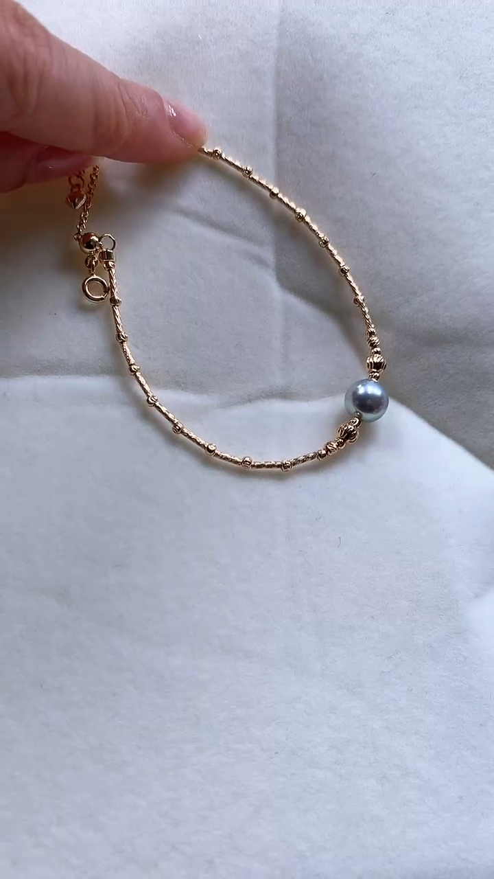 【闪购商品】海水珍珠手绳银S925镶嵌海水珍珠菠萝手链