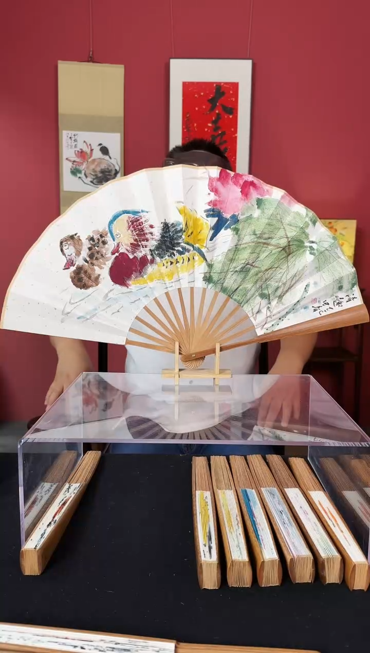 国画一画庐田青书画双面折扇