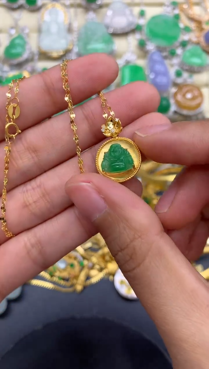 【闪购商品】翡翠颈饰18K金镶嵌324-中国好珍宝