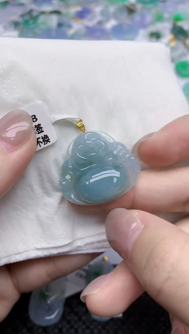 【闪购商品】翡翠颈饰18K金镶嵌天然翡翠A货