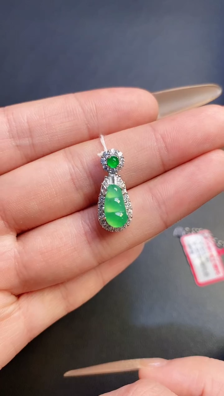 银S925镶嵌戒指翡翠天然