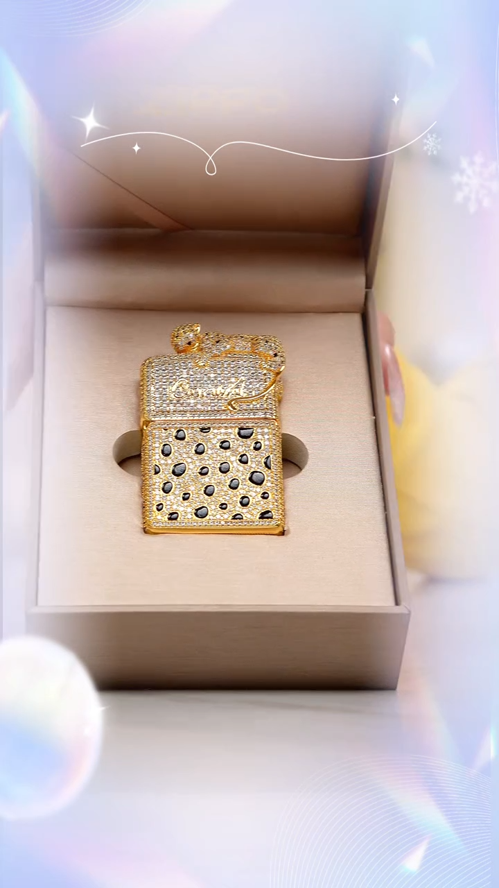 Zippo满钻金钱豹-不发油