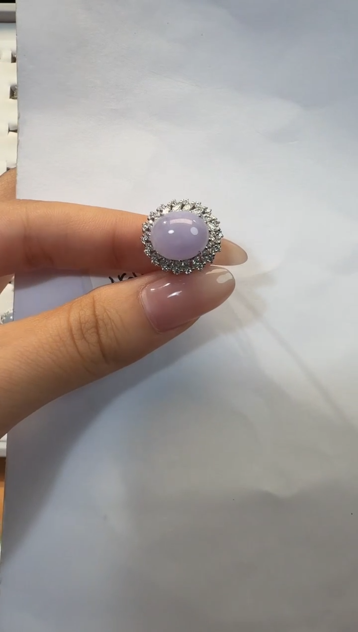 银S925镶嵌戒指翡翠925银镶翡翠戒指镶嵌207