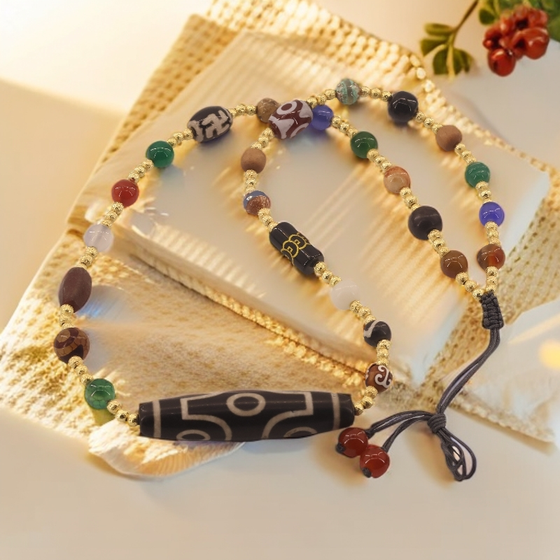 【凰世今传】尼泊尔回流六眼天珠多宝项链