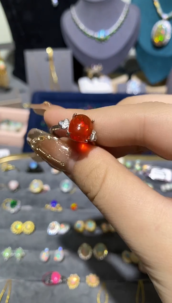 【闪购商品】欧泊戒指合金欧泊戒指