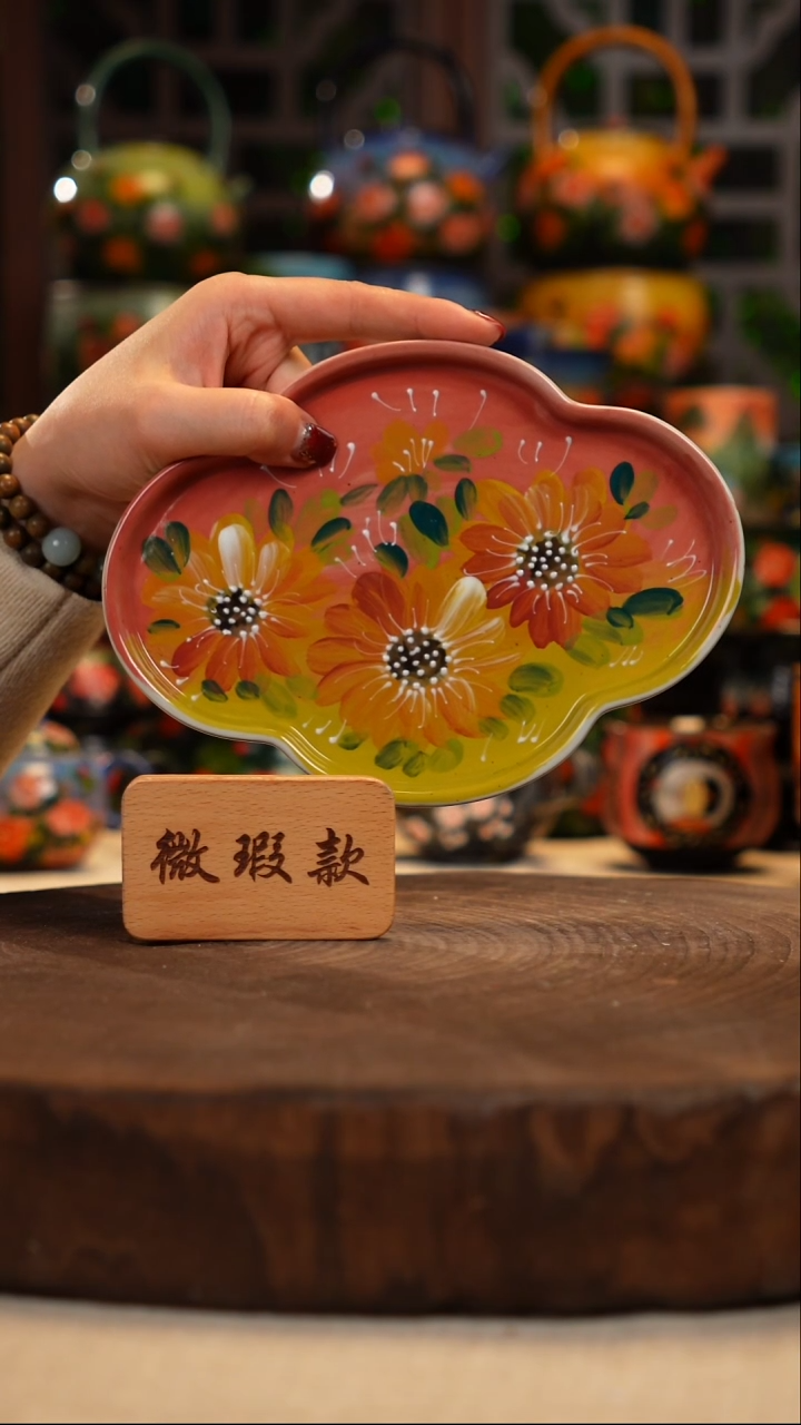 陶瓷油画手绘釉下彩微瑕