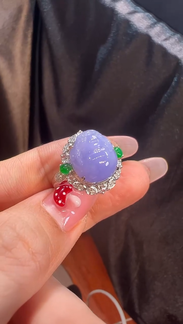 【闪购商品】翡翠戒指18K金镶嵌戒指