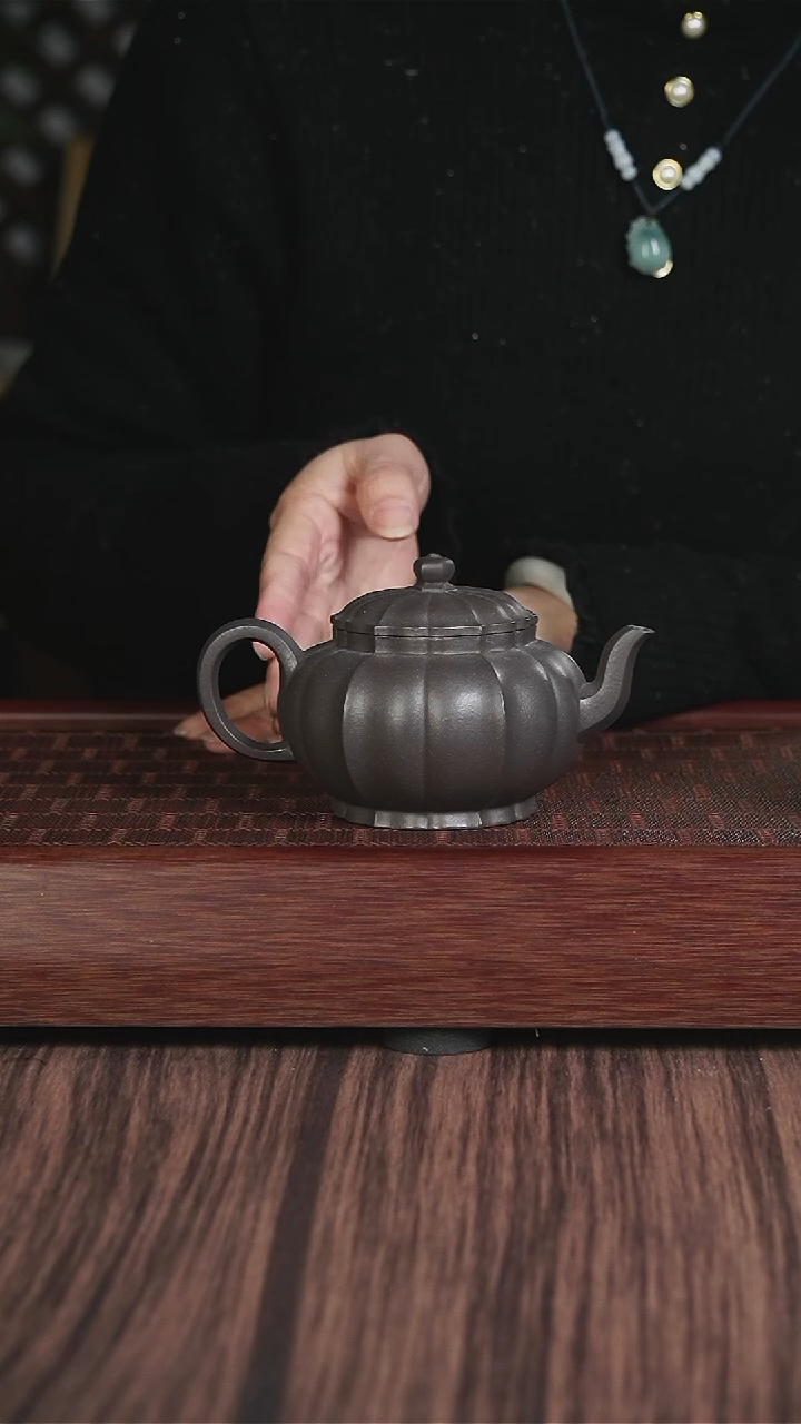 【闪购商品】紫砂茶壶筋纹 天青  宫灯