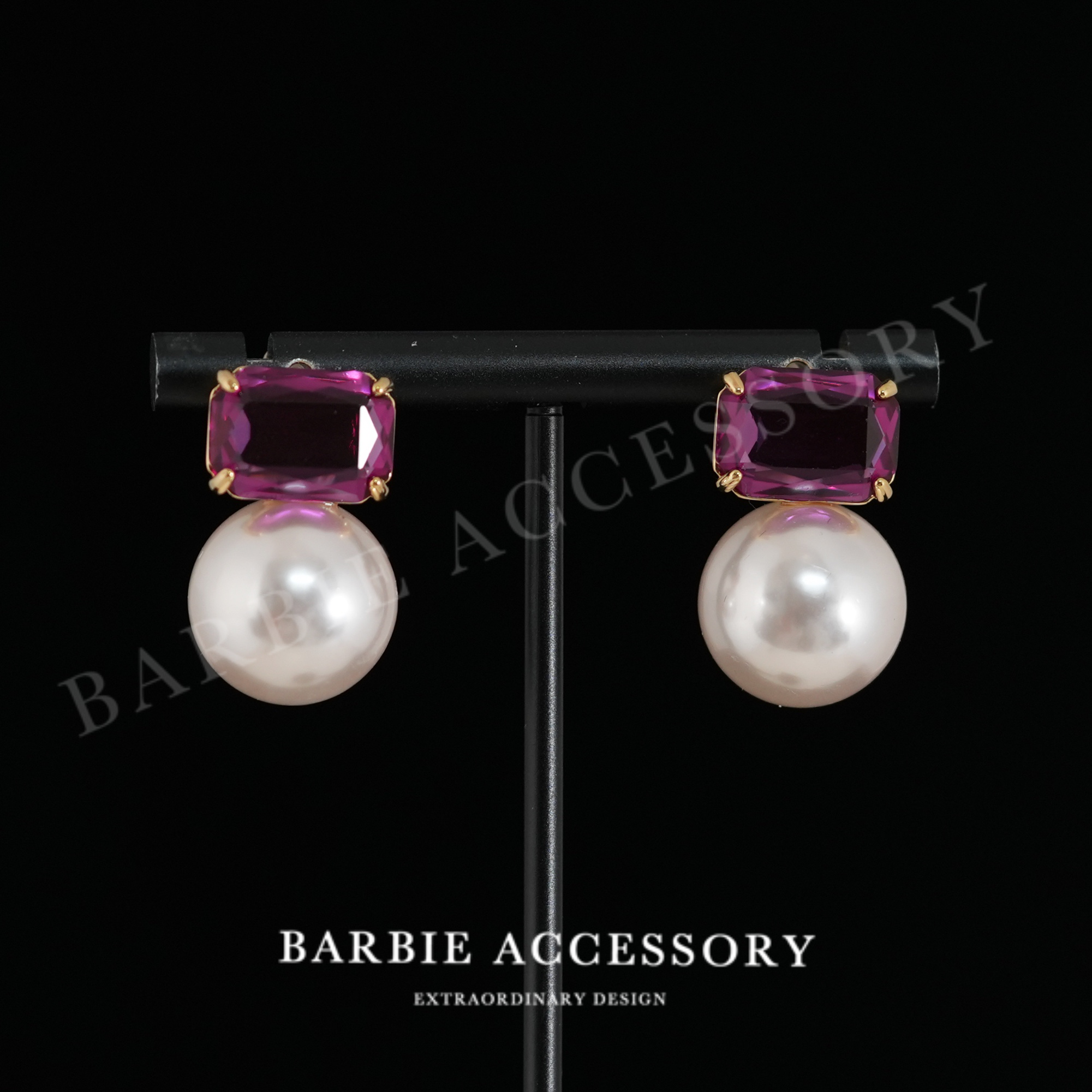 铜合金合成锆石耳饰 【珠与黎明】法式时尚轻奢设计款高级感耳环