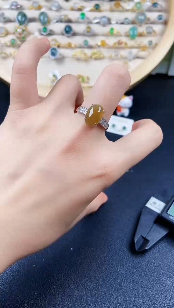 【闪购商品】翡翠银S925镶嵌戒指464646