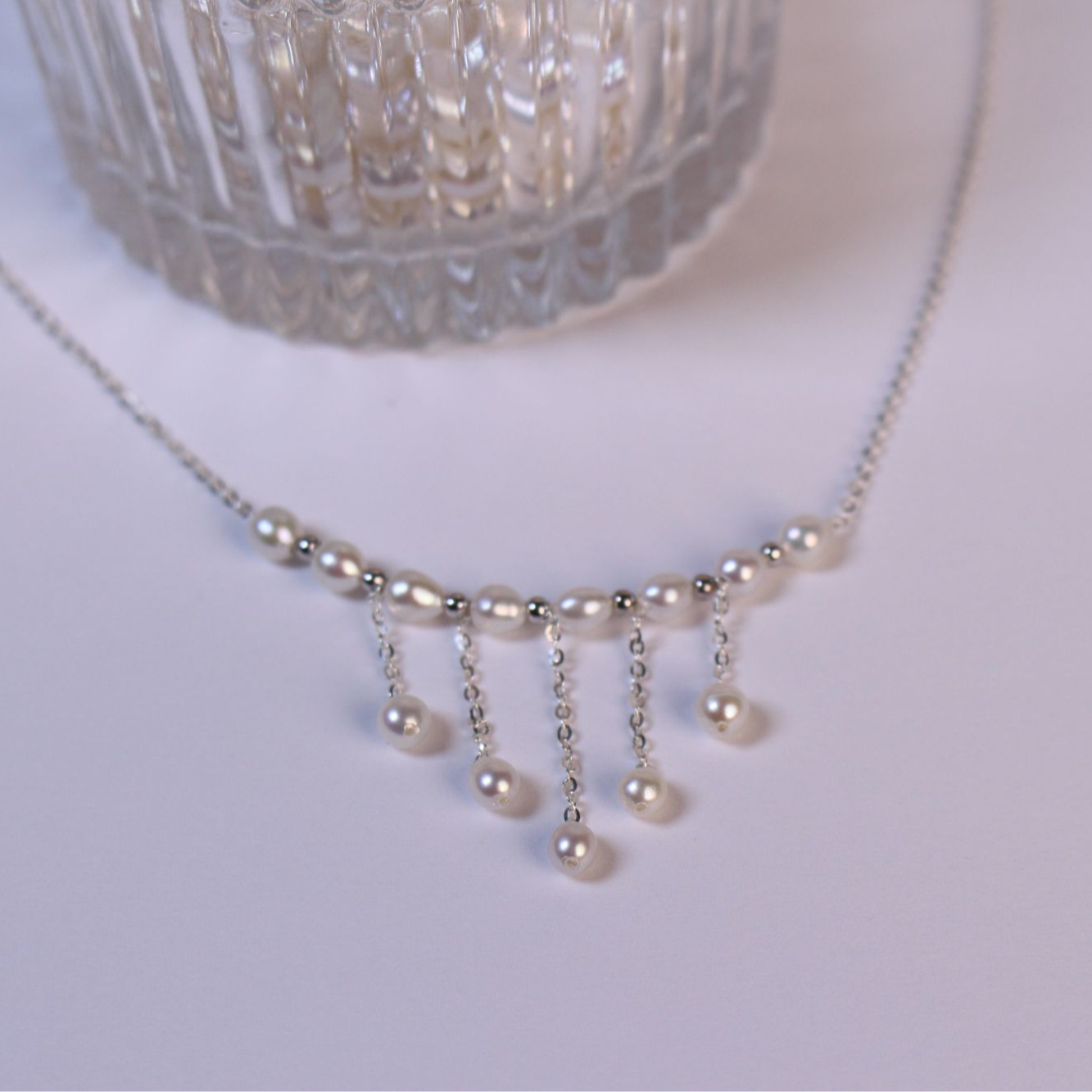 轻奢镶嵌可调节白色时尚气质手工日韩女锁骨链坠链仙女天然珍珠