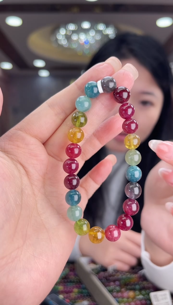 /未镶嵌碧玺8mm+碧玺单圈多样性发货