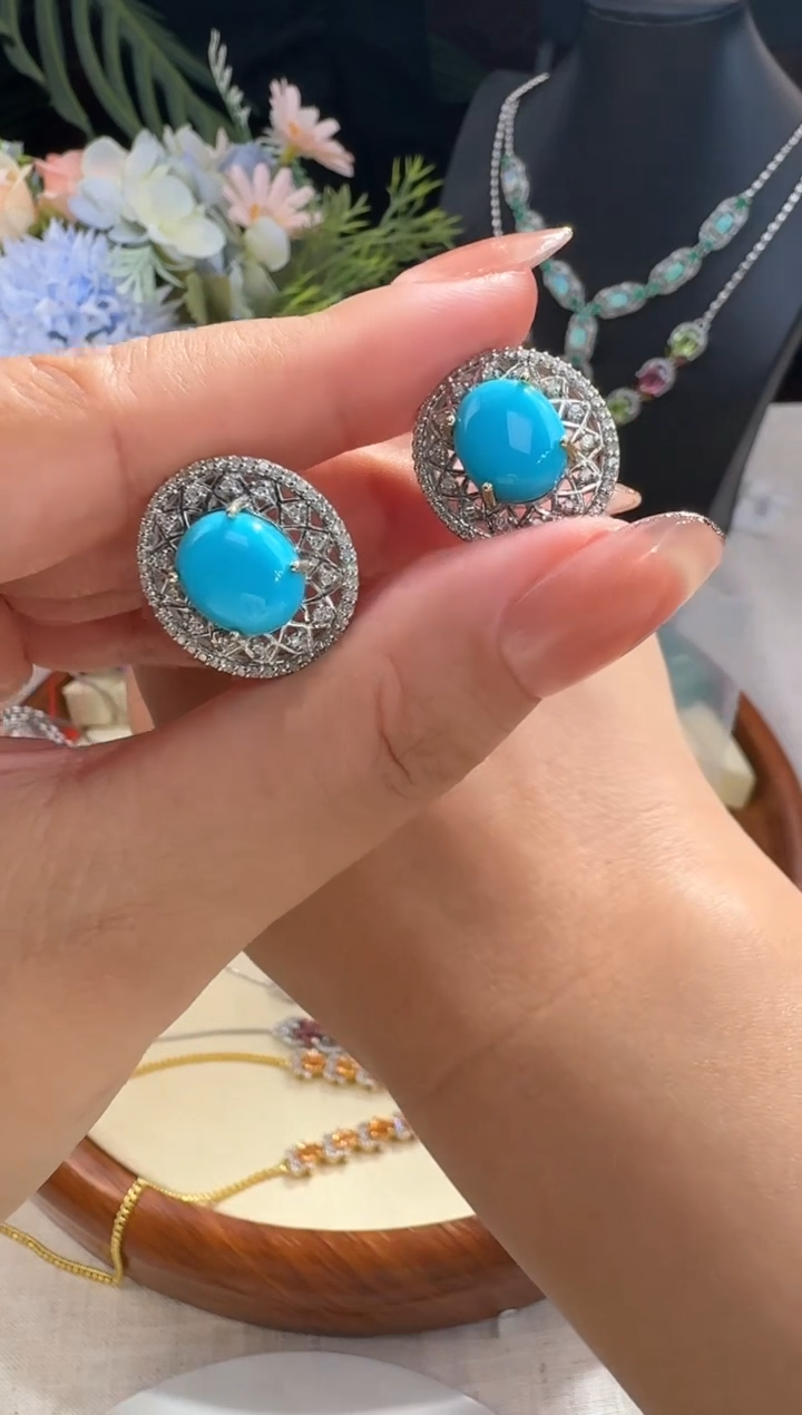 【闪购商品】绿松石耳饰未镶嵌耳饰