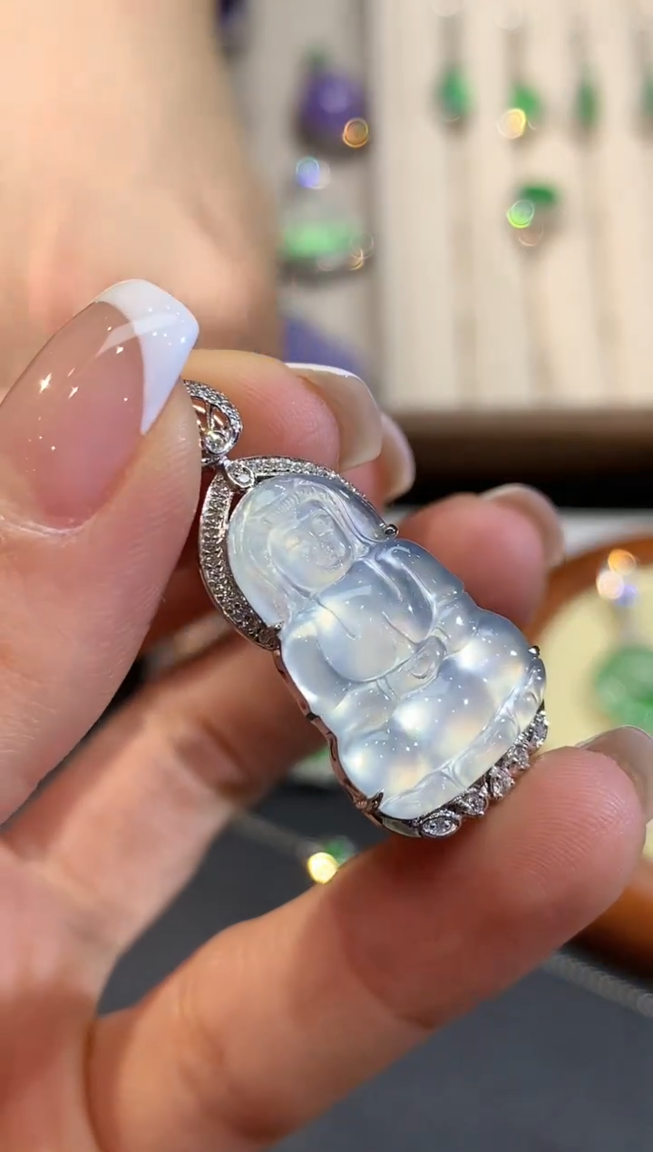 【闪购商品】翡翠吊坠(不含链)18K金镶嵌ZML2987