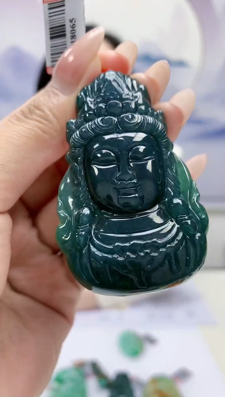 定制翡翠未镶嵌4852MM-毛货挂件70