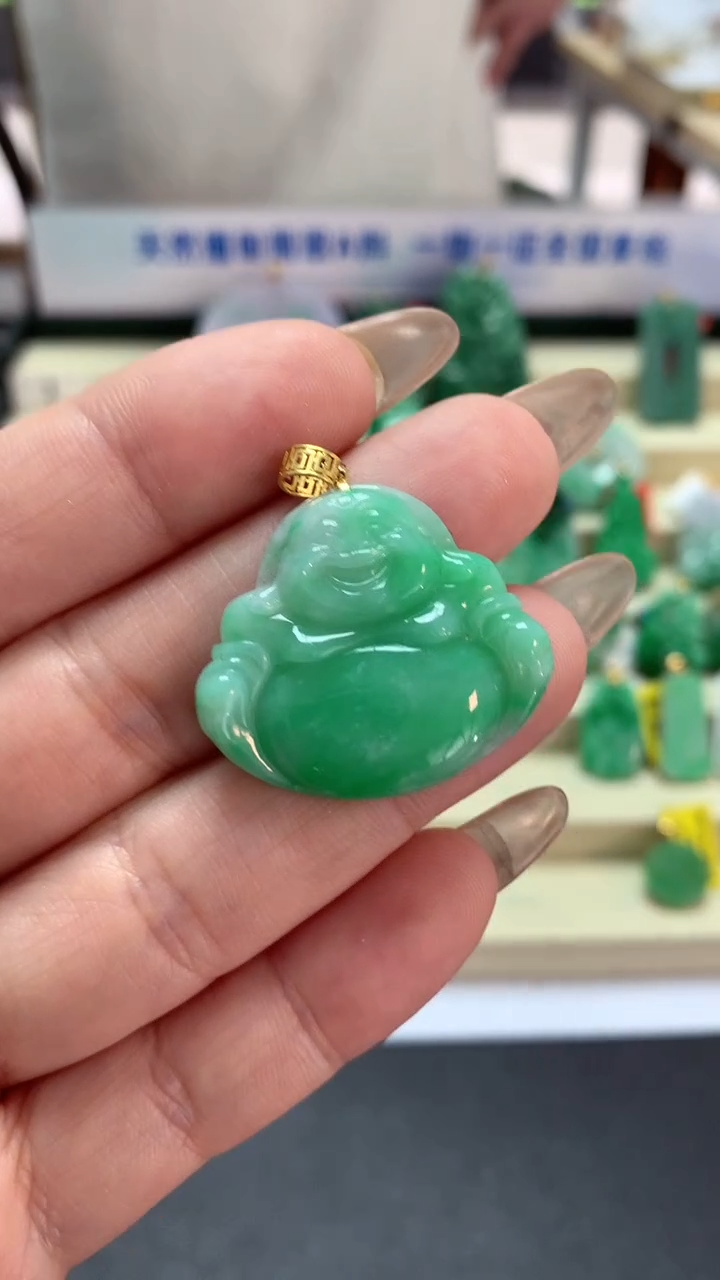 【闪购商品】翡翠吊坠(不含链)18K金镶嵌挂件