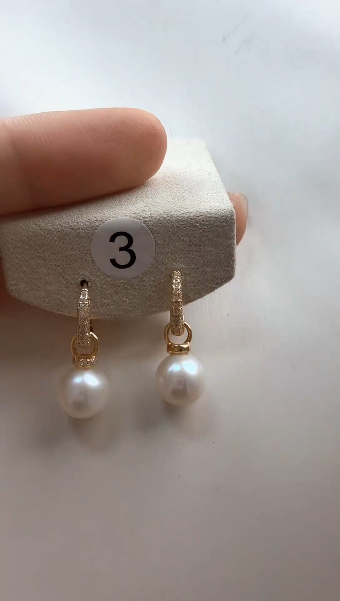 【闪购商品】淡水珍珠耳饰银S925镶嵌8-9mm淡水无核耳扣