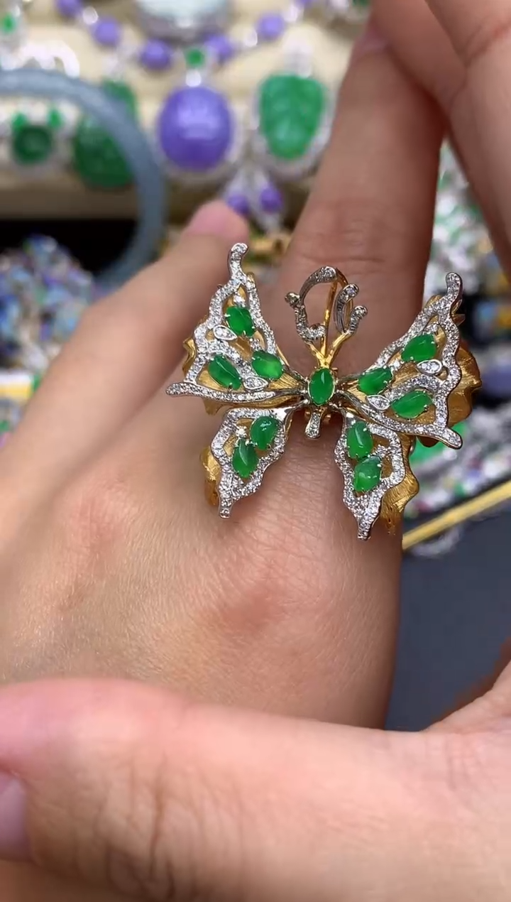 18K金镶嵌戒指翡翠462 -中国好珍宝