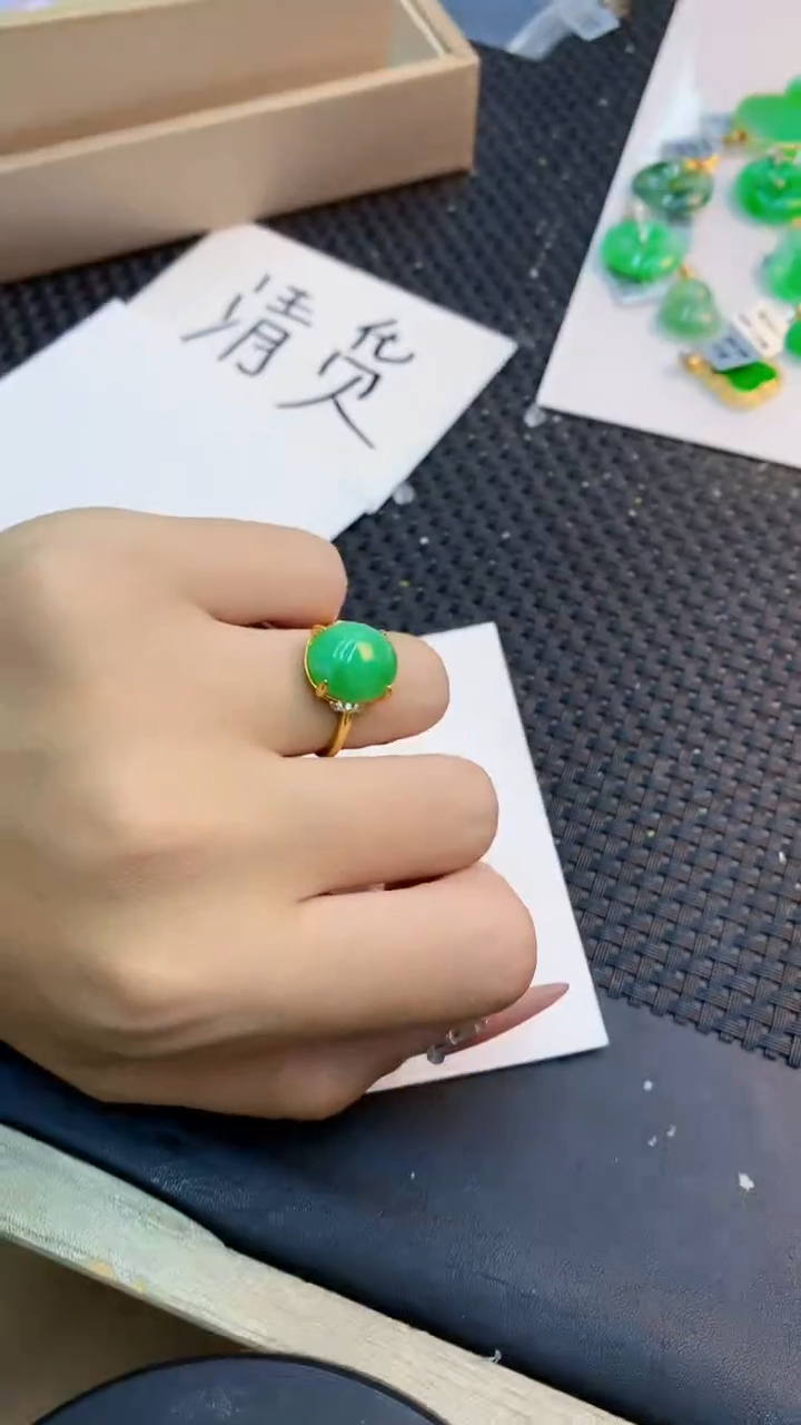 翡翠银S925镶嵌吊坠(不含链)1