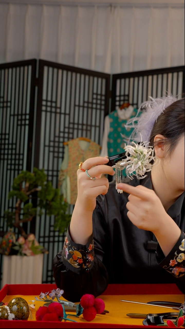 刺绣糯***乐非遗绒花手工饰品