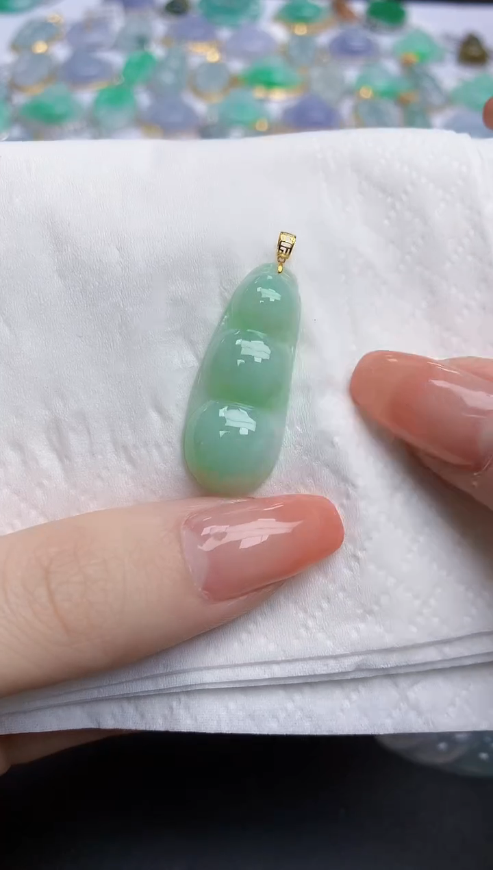 【闪购商品】翡翠颈饰18K金镶嵌天然缅甸翡翠A货