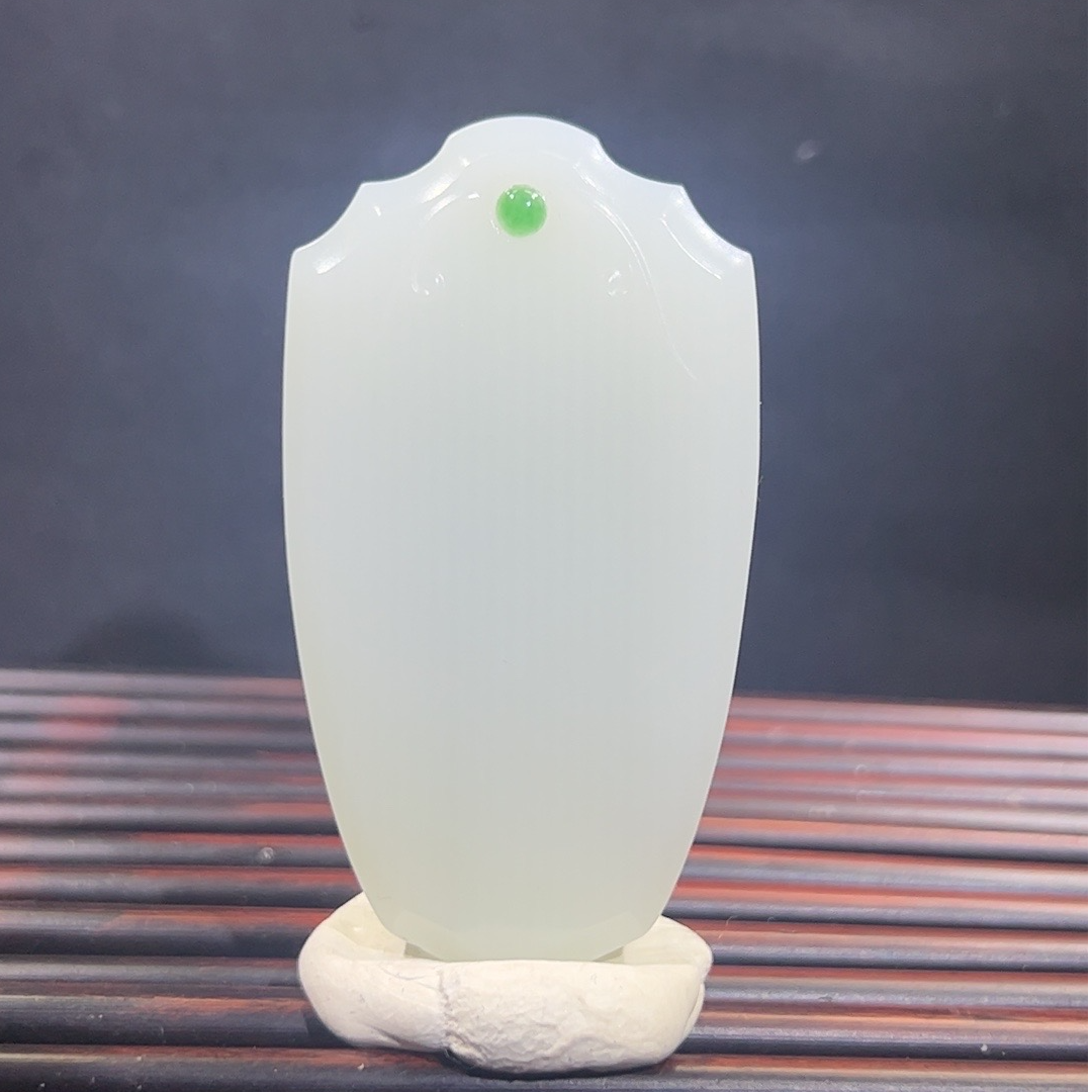 和田玉精品仿古无事牌百搭经典白色精美