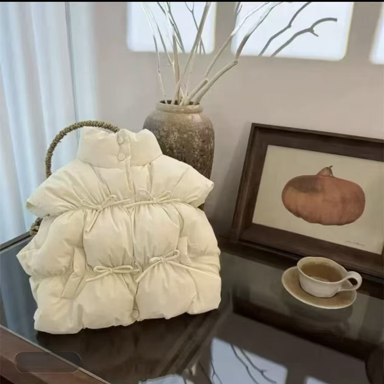 女童纯色洋气立领棉马甲时尚搭配棉马甲